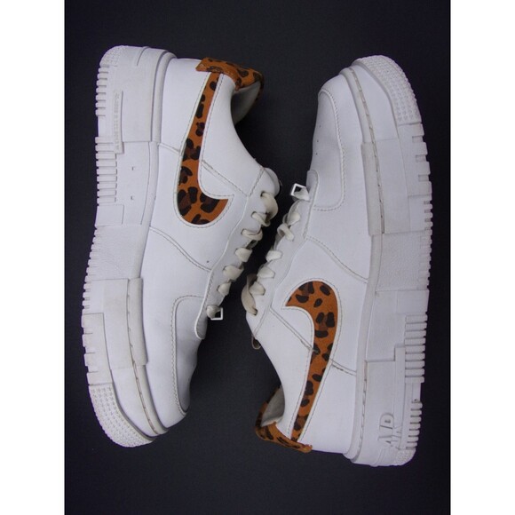 Nike Shoes Womens 7.5 Air Force 1 Pixel SE White Leopard Sneakers CV8481-100 - Picture 13 of 13
